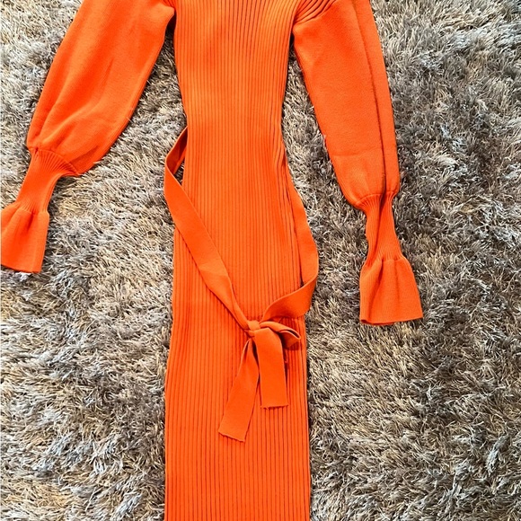Lilly’s Kloset Dresses Lilllys Kloset Fine Line High Neck Sweater Dress Orange Sm Ig